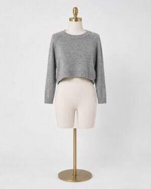 Cropped Crew Neck Sweater